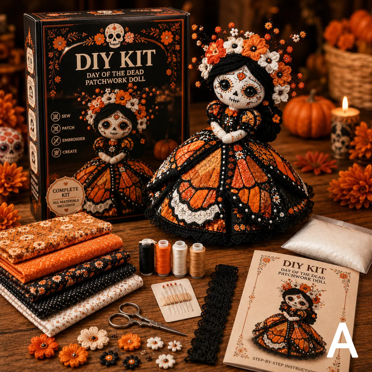 🔥50% Off Last Day - Day of the Dead Patchwork Doll DIY Kit