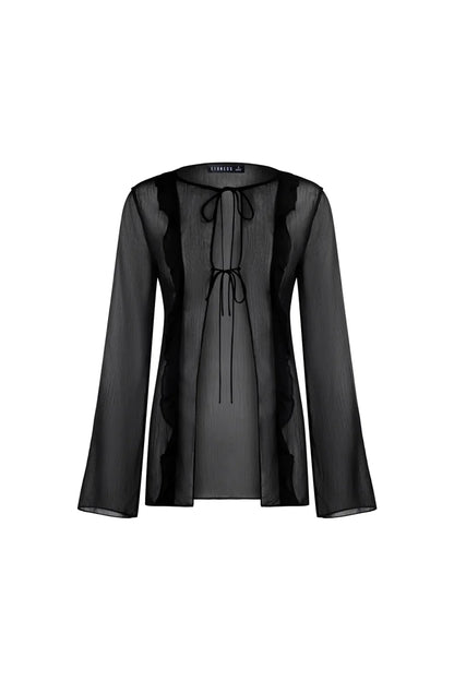 LIONESS Barely There Tie Top Onyx
