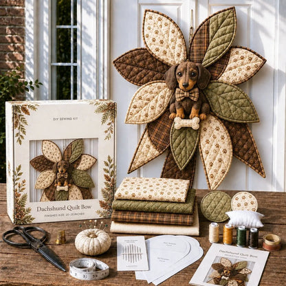 🎀 Beginner-Friendly Oversized Quilted Bow Sewing Kit | Coordinated Printed Fabrics, Batting, Pre-Designed Templates & Complete Supplies for a Full 23–25 in 3D Statement Bow ✨
