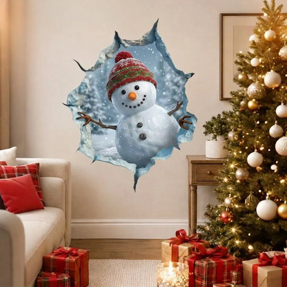 Creative 3D Christmas Santa Wall Sticker