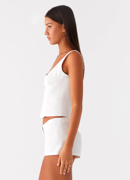 Coastline Bustier Top - White
