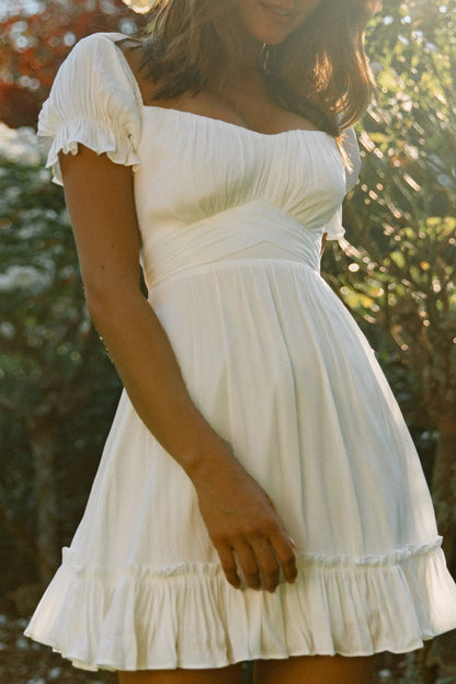 Linka Off-Shoulder Tie Back Dress White