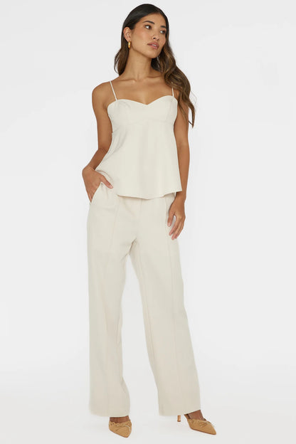 Mistie Pintuck Pants Bone