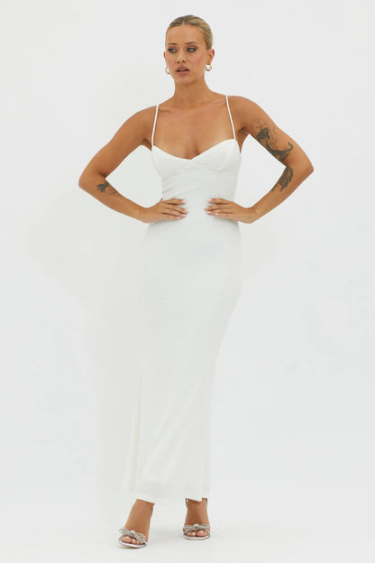 Lennox Elastic Back Bodycon Dress White