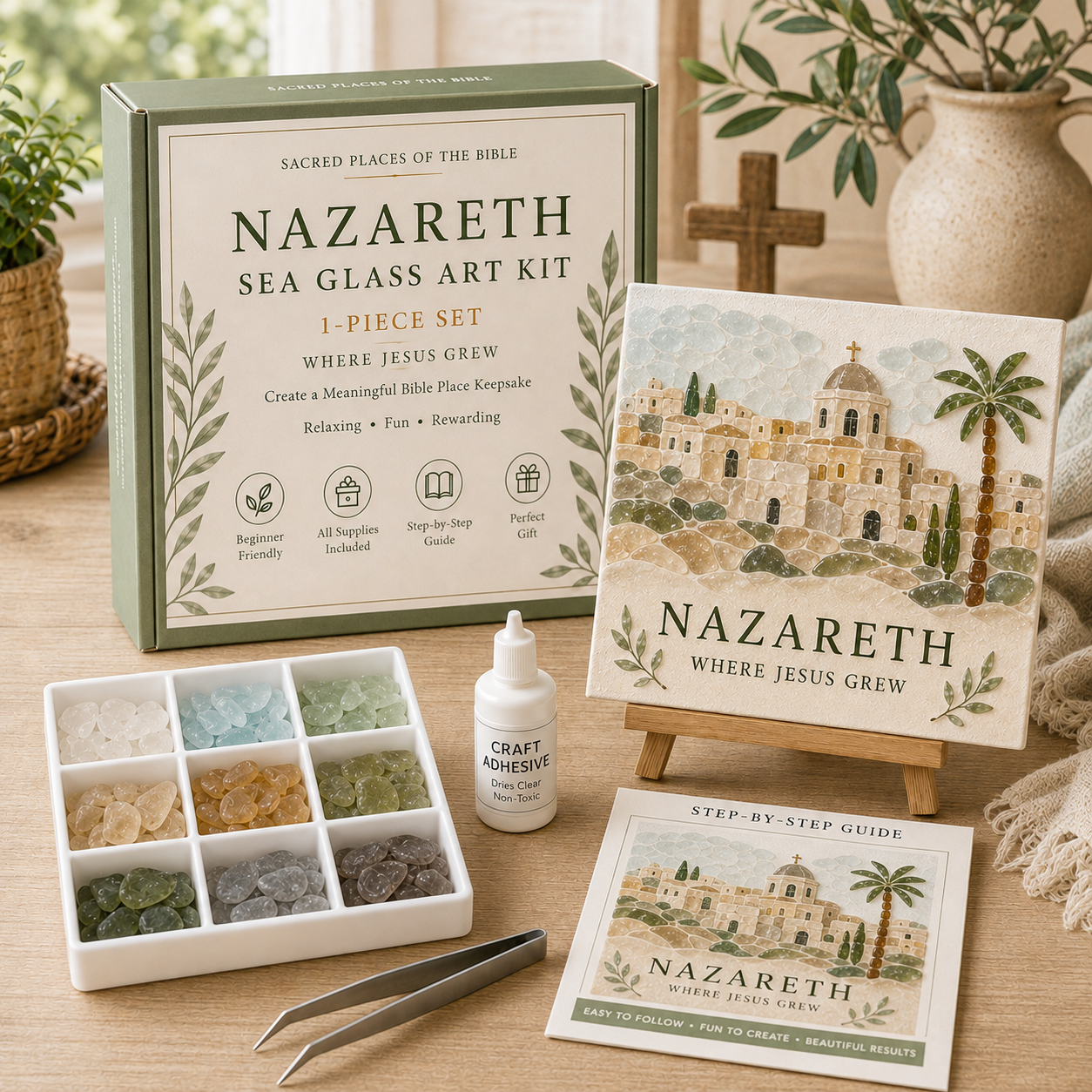 ⛪ Sacred Places of the Bible Sea Glass Art Kit