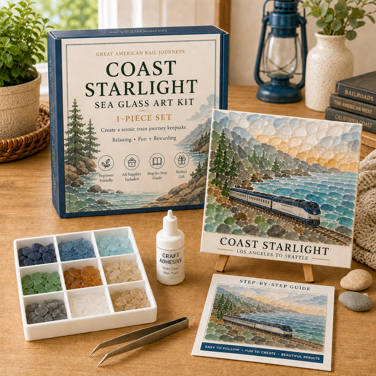 🚂 Great American Rail Journeys Sea Glass Art Kit