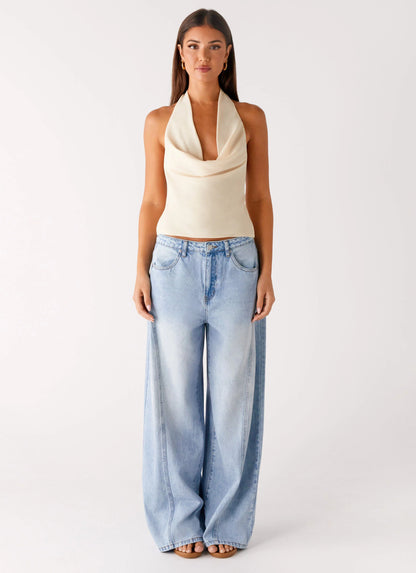 Charli Cowl Top - Lemon