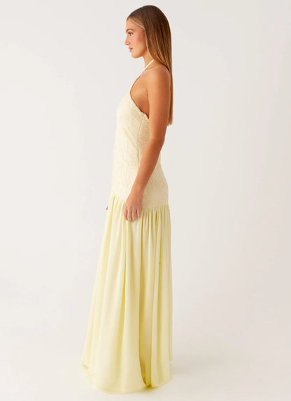 Janelle Beaded Maxi Dress - Yellow