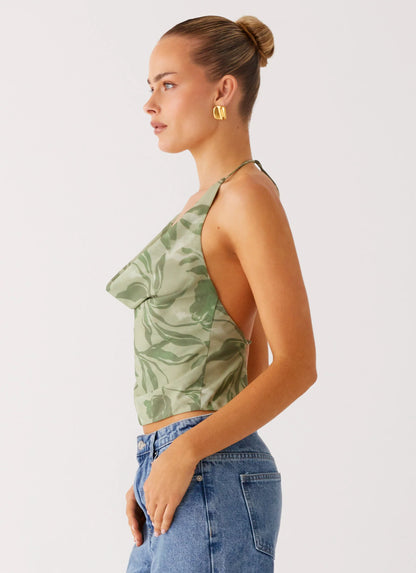 Elspeth Cowl Top - Jade Fern