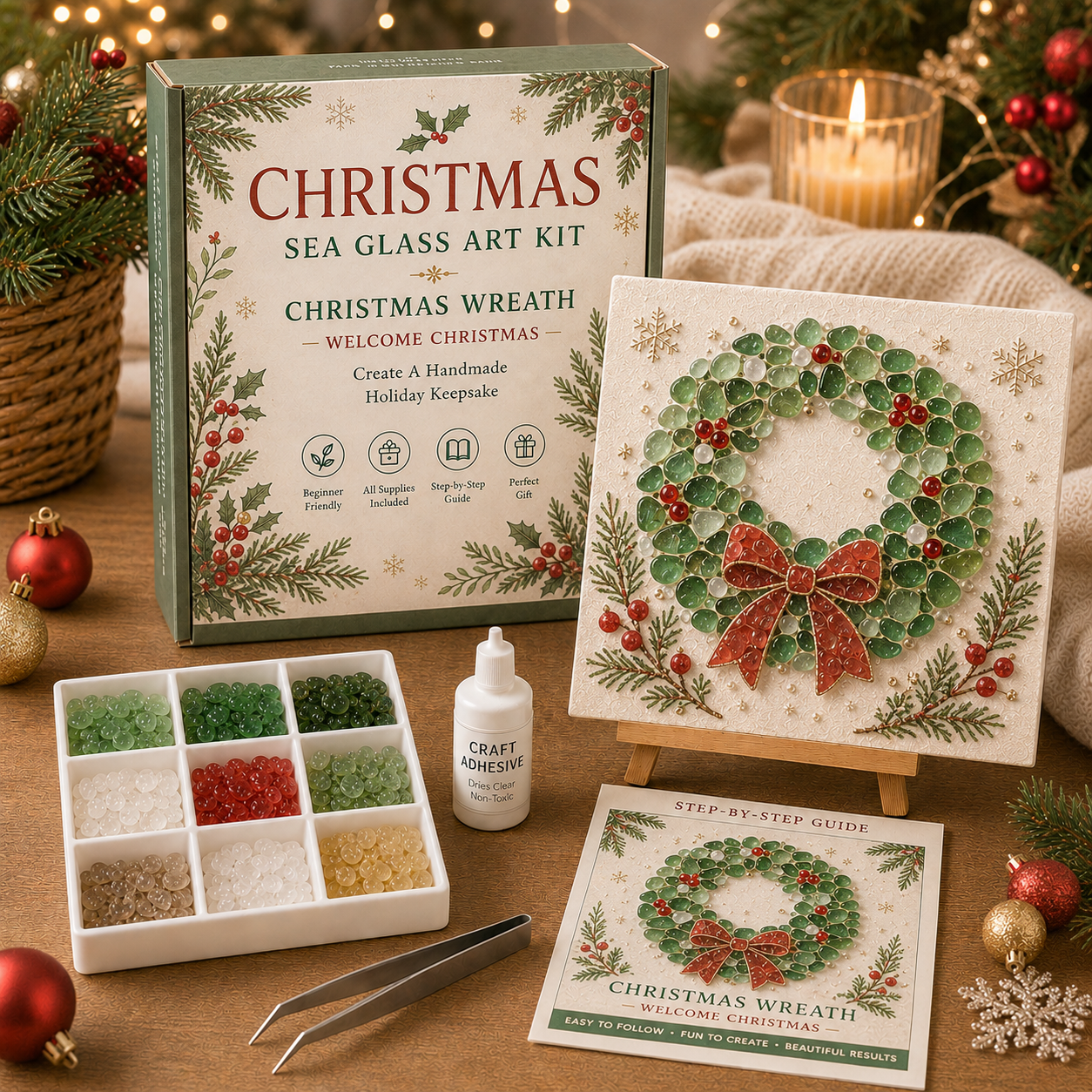 Christmas Sea Glass Art Kit Collection 🎄✨
