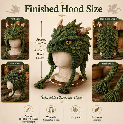 🧵Fantasy Hood Hat DIY Crochet Kit – Create Your Own Magical Wearable Character Hat
