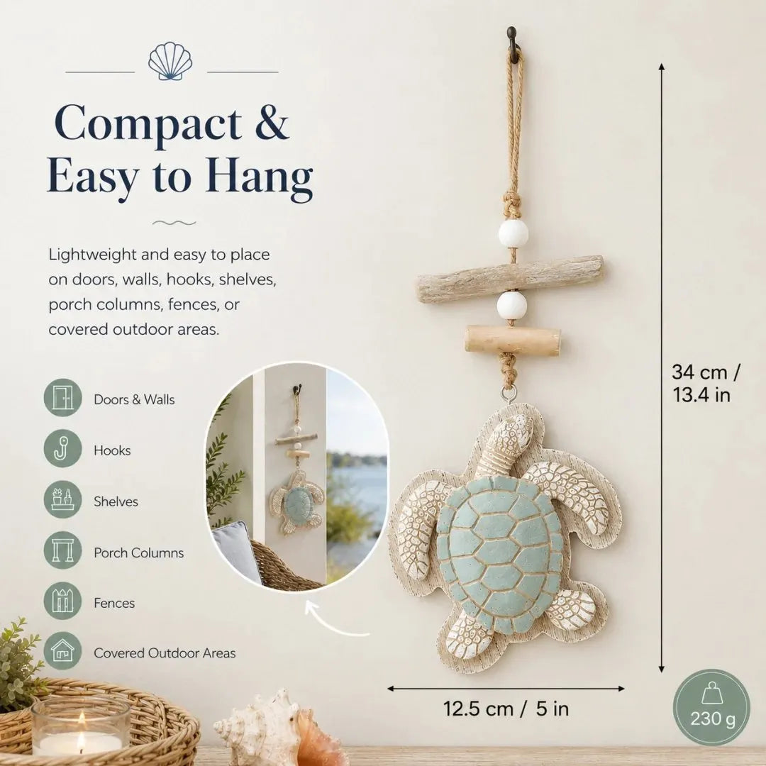 Lighted Coastal Sea Turtle Hanging Wall Decor with Remote