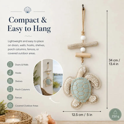 Lighted Coastal Sea Turtle Hanging Wall Decor with Remote