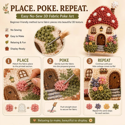 🏡Whimsical Village 3D Fabric Poke Art Kit