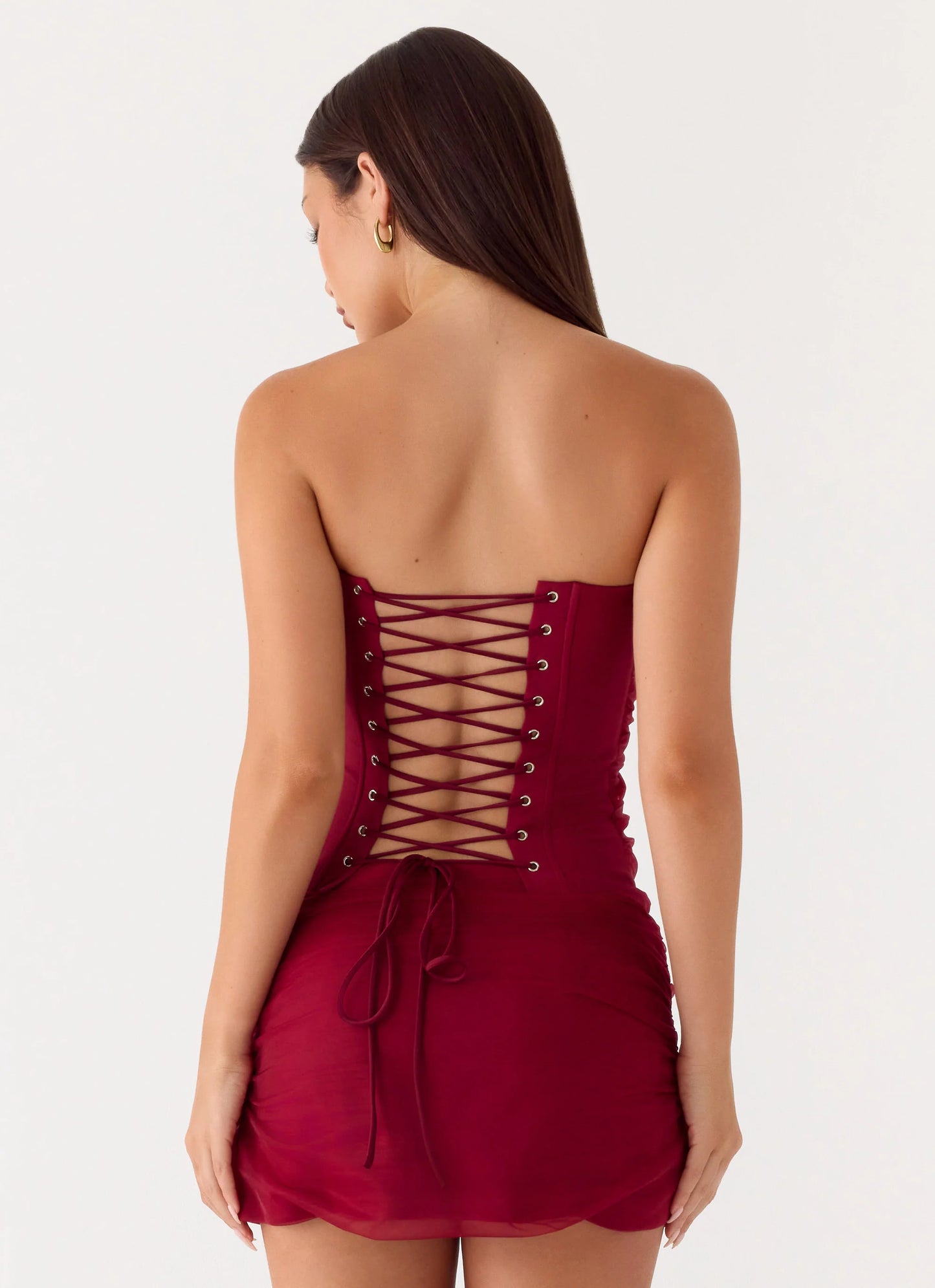 Atenea Organza Mini Skirt - Deep Red