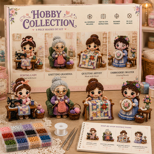 🧵 Hobby Collection – 4-Piece DIY Beaded Craft Kit 🎨