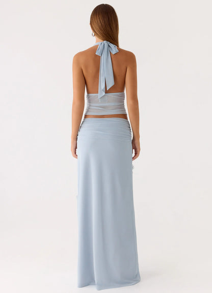 Fleur Power Maxi Skirt - Blue
