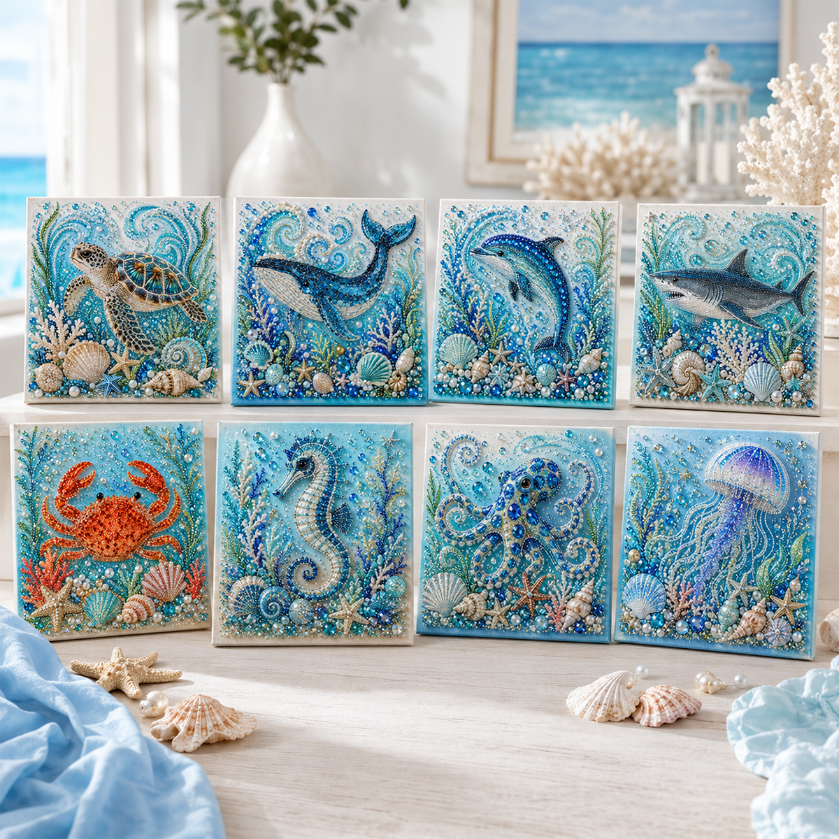 The Perfect Ocean Lover Gift Ocean Theme Pearl Art DIY Kit