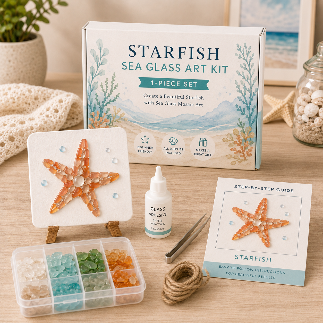 🌸🙏💖Sea Glass Art Kit – Create Stunning Mosaic Masterpieces at Home 🐢