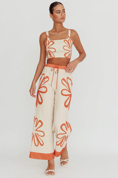 Briar Square Neck Cropped Top Rust Beige