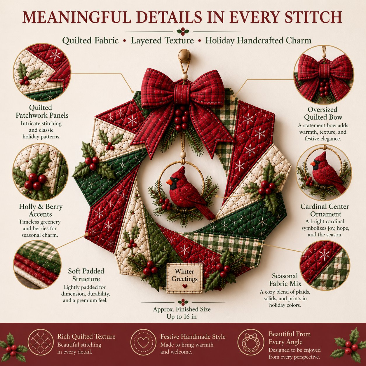 🎄Christmas Fabric Wreath DIY Kit – A Keepsake You’ll Hang with Pride Year After Year💫