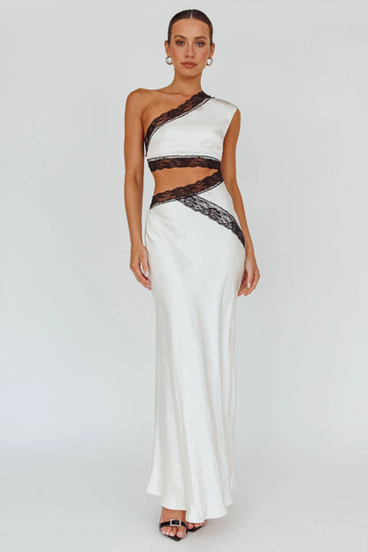 Mahli One-Shoulder Maxi Dress Champagne