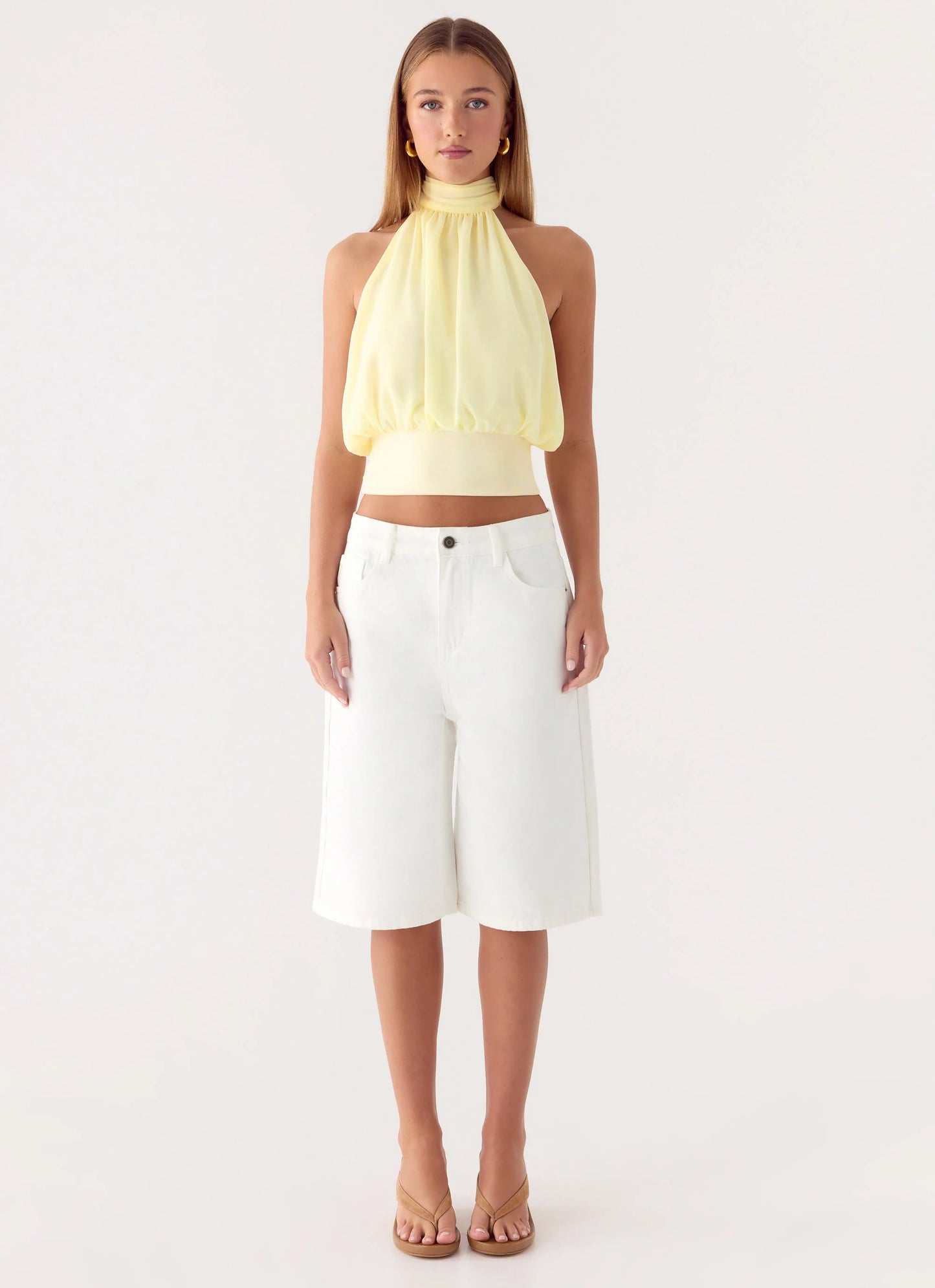Orleans Denim Jorts - White