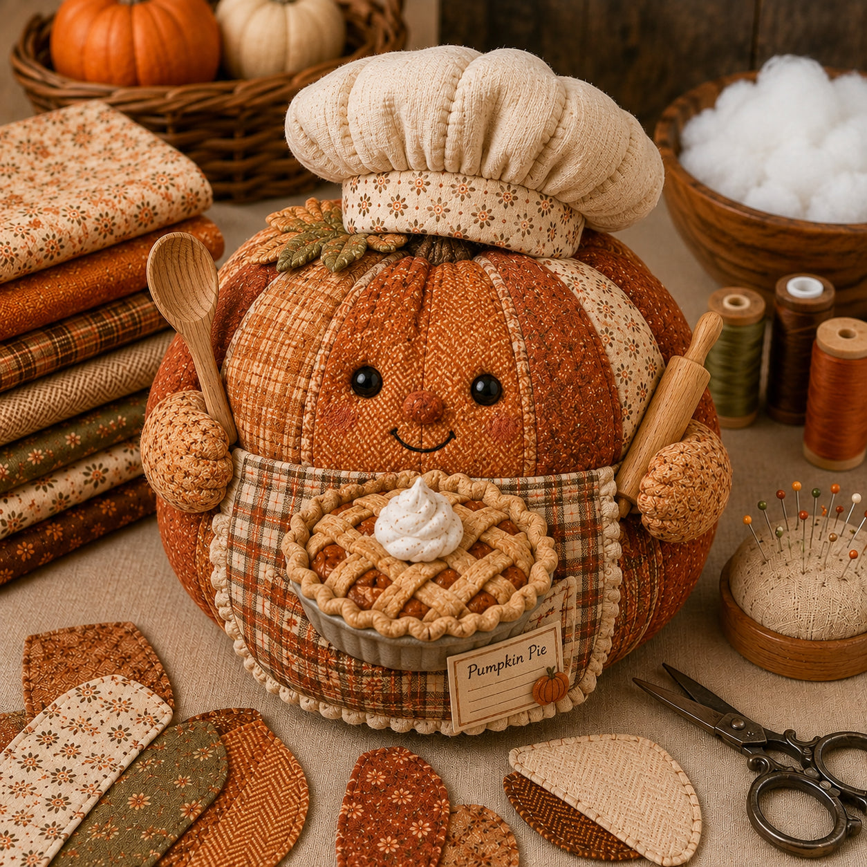 Cozy Harvest Pumpkin Patchwork Kit – DIY Quilted Fall Décor