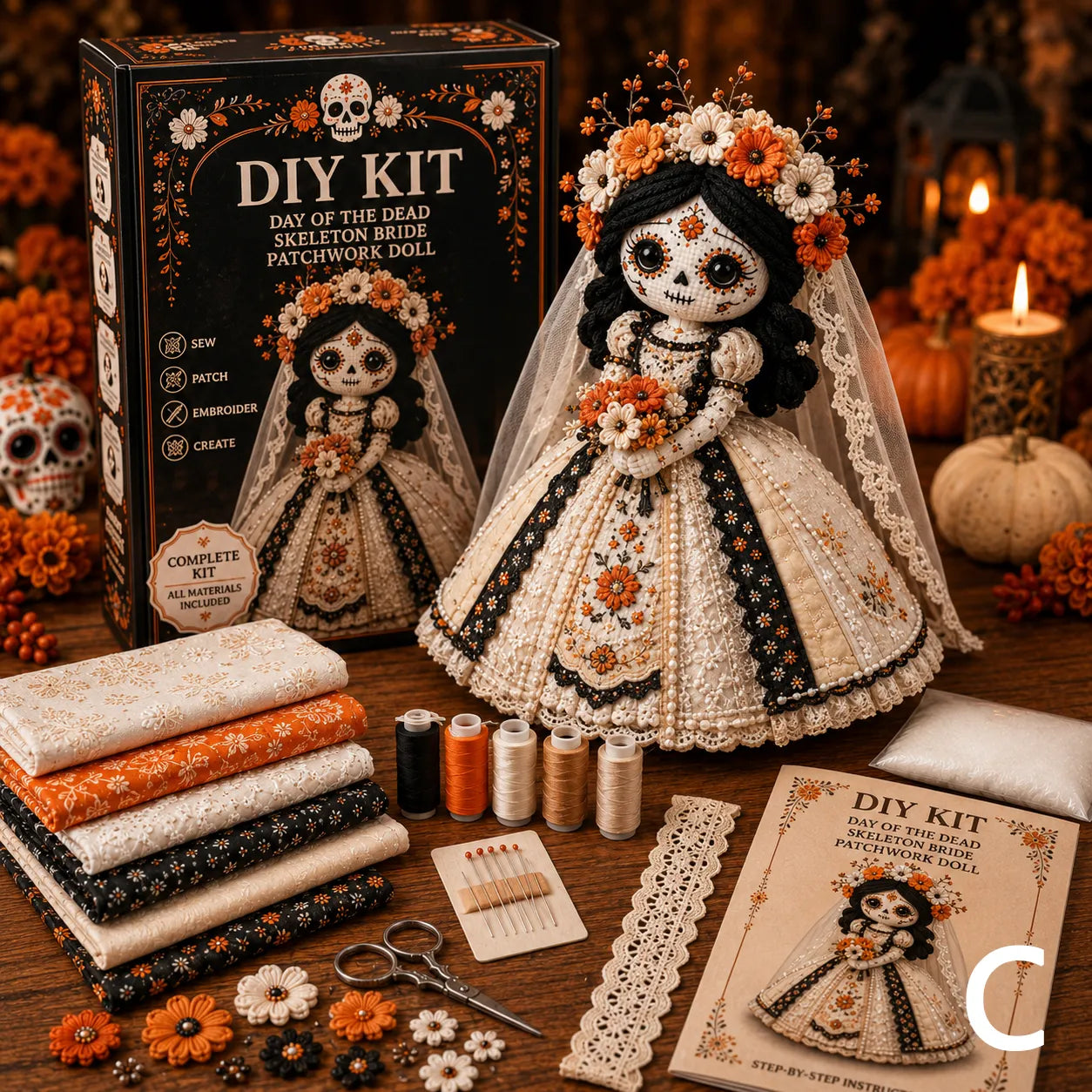 🔥50% Off Last Day - Day of the Dead Patchwork Doll DIY Kit