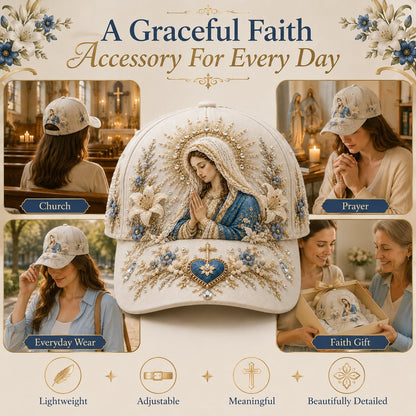 ❤️Sacred Faith Embroidered Baseball Cap | 3D Raised Christian Design, Unisex Comfortable Adjustable Hat for Church, Outdoor Walks & Daily Wear ✝️✨