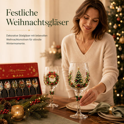 🎄Christmas stemware with a festive motif