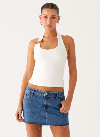 Kamen Low Rise Mini Skirt - Indigo Denim