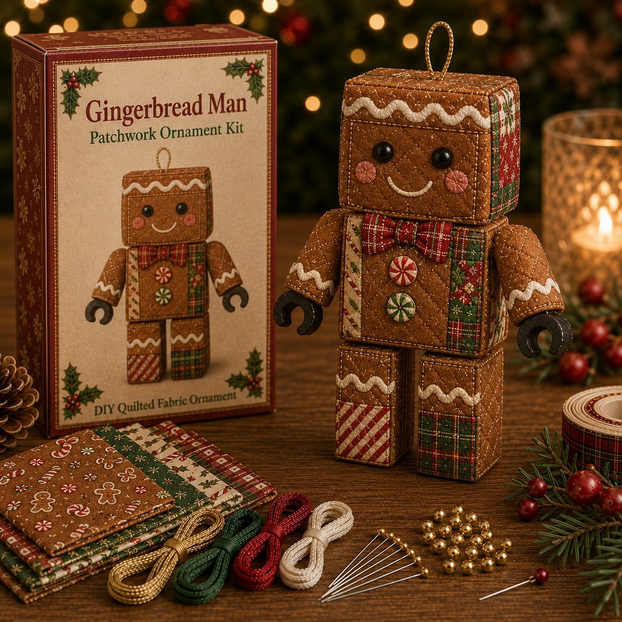 🎅⛄ Christmas Classics Block Figure Patchwork Ornament DIY Kit