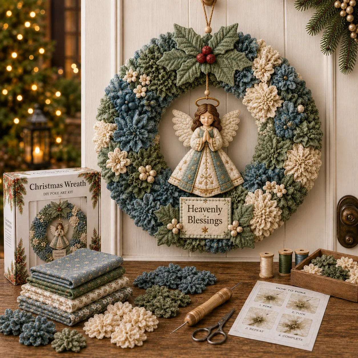 🎄3D Fabric Poke Wreath DIY Kit