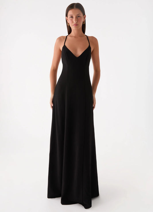 Russian Roulette Maxi Dress - Black