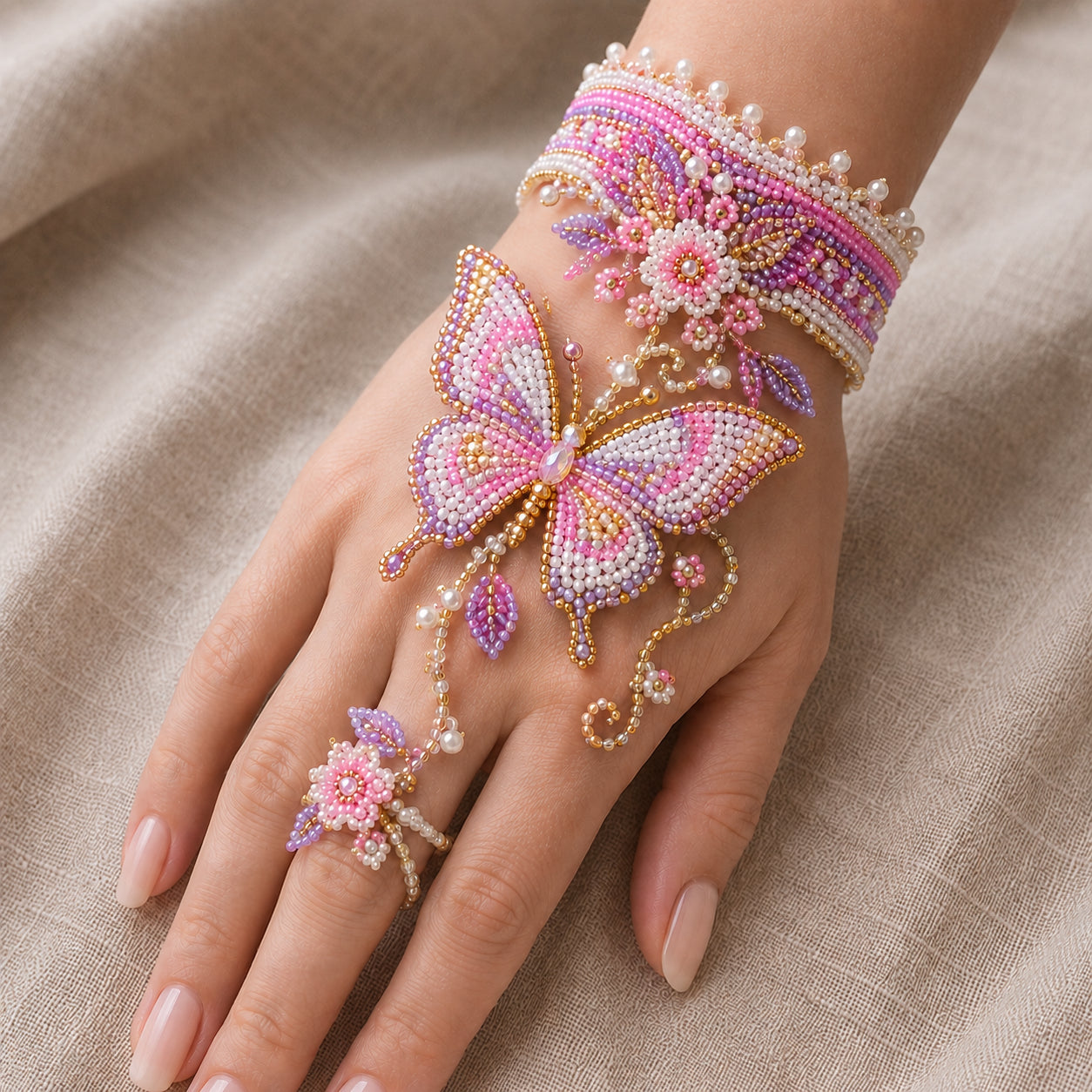 🔥 49% OFF – NEW ARRIVAL✨ DIY Beaded Hand Bracelet Kit – Create Your Own Wearable Art🔥