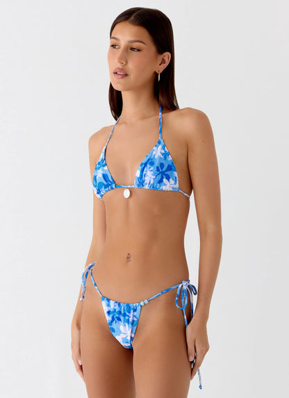 Natti Shell Halter Bikini Top - Indigo Garden