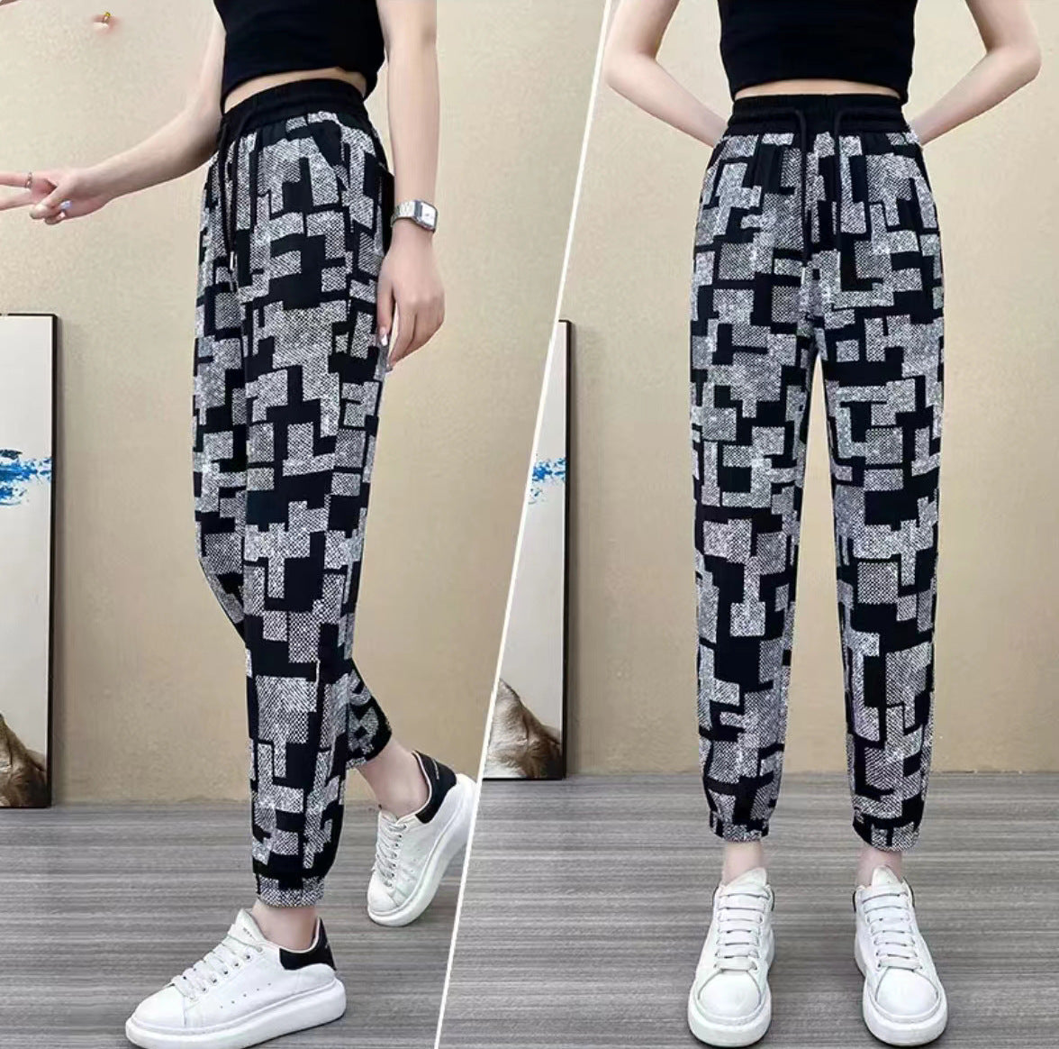 2025 New Style Ice Silk High Waist Casual Pants