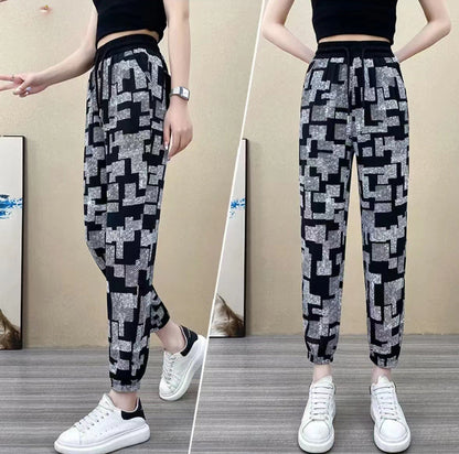 2025 New Style Ice Silk High Waist Casual Pants