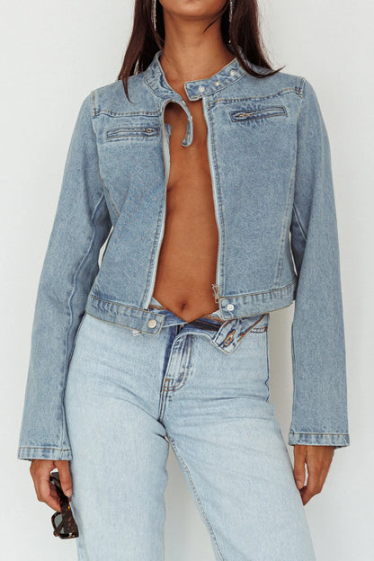 Girona Zipper Jacket Light Denim