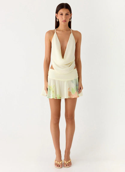 Sweet Charm Cowl Neck Top - Spring Meadow