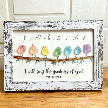 🎁Christian Sea Glass Bird Art