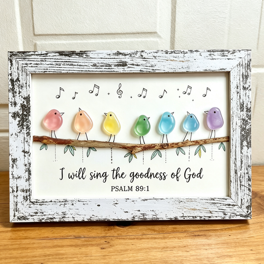 🎁Christian Sea Glass Bird Art