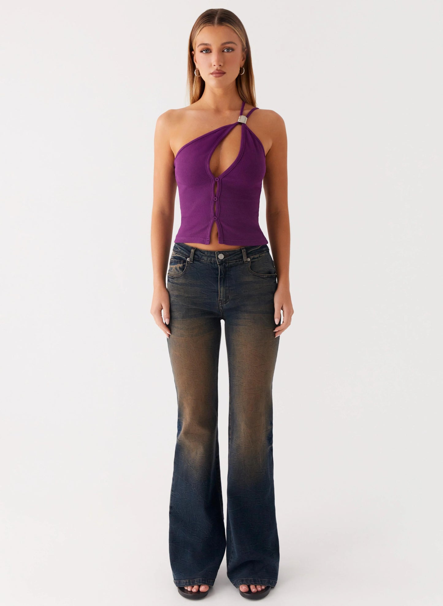 Oregon Flared Denim Jeans - Dirty Black Wash