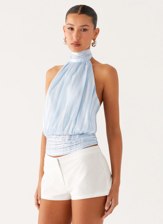Willow Chiffon Top - Blue