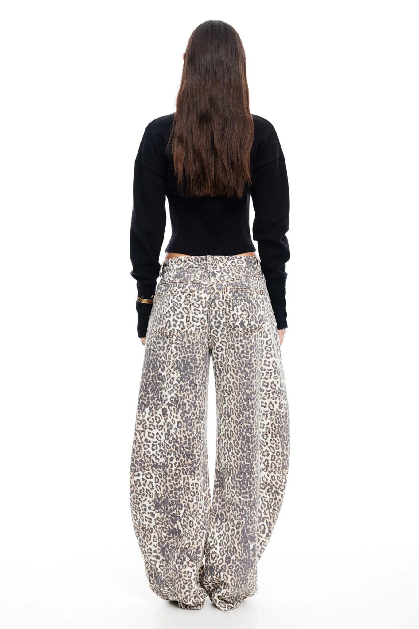 LIONESS Horseshoe Jeans Leopard Fade