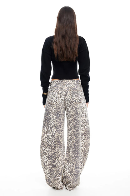 LIONESS Horseshoe Jeans Leopard Fade