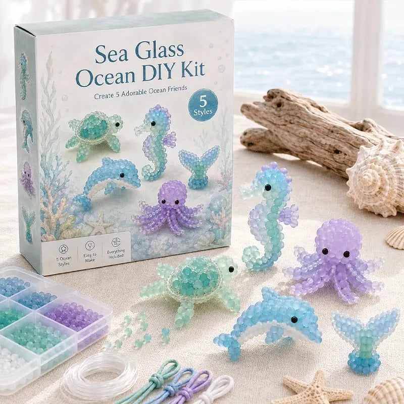 🔥LAST DAY 50% OFF -🐳 Frosted Sea Glass-Style Beading DIY Kit✨