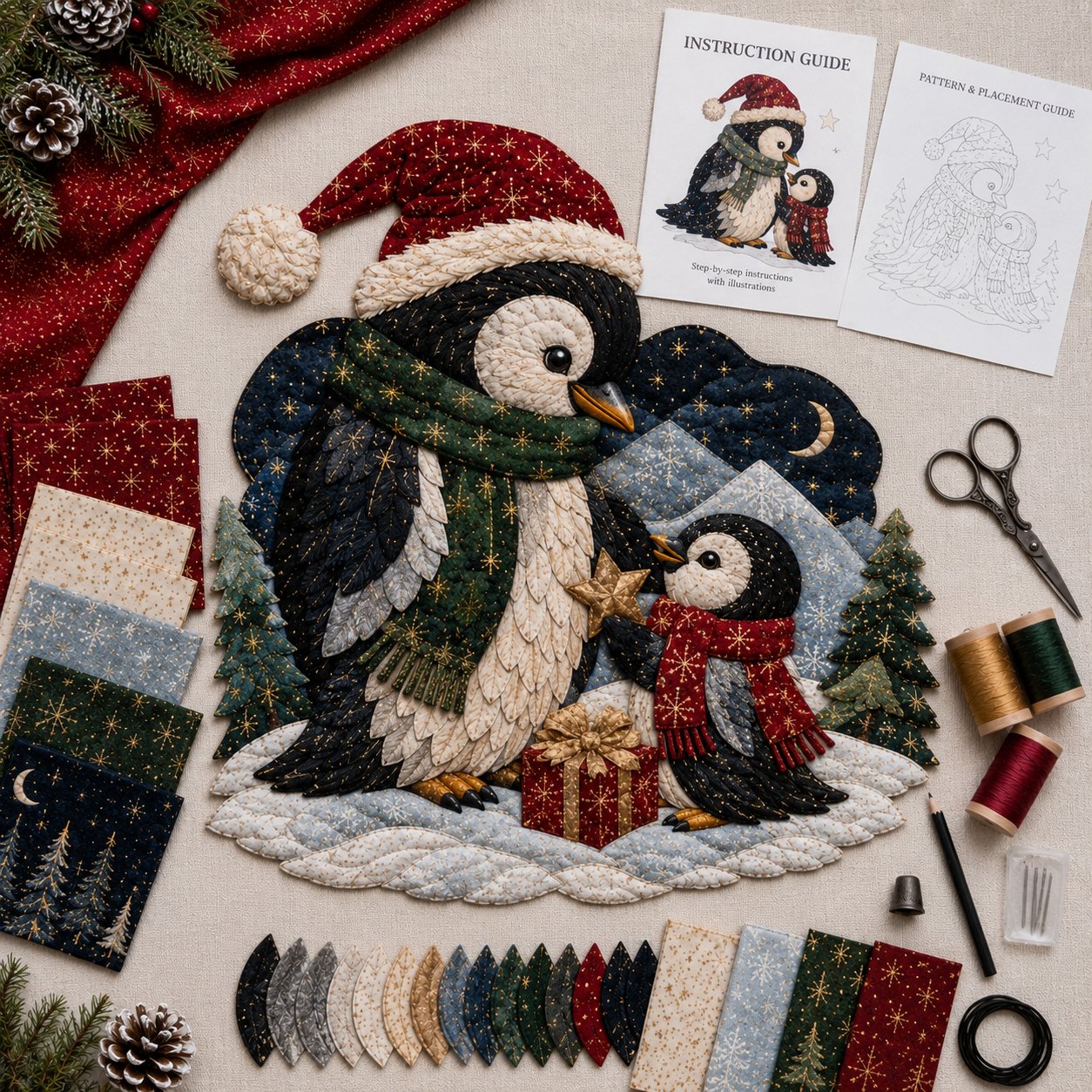 🎄🎅Christmas Woodland Wildlife DIY Patchwork Kit