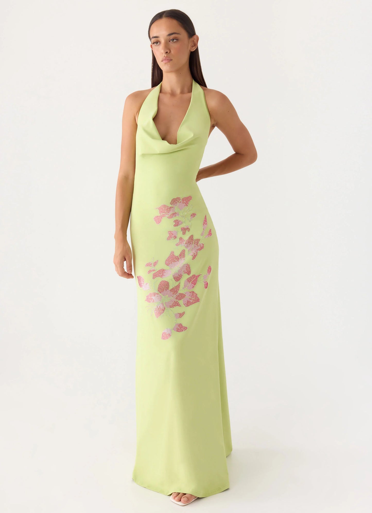 Quaresma Embellished Maxi Dress - Lime